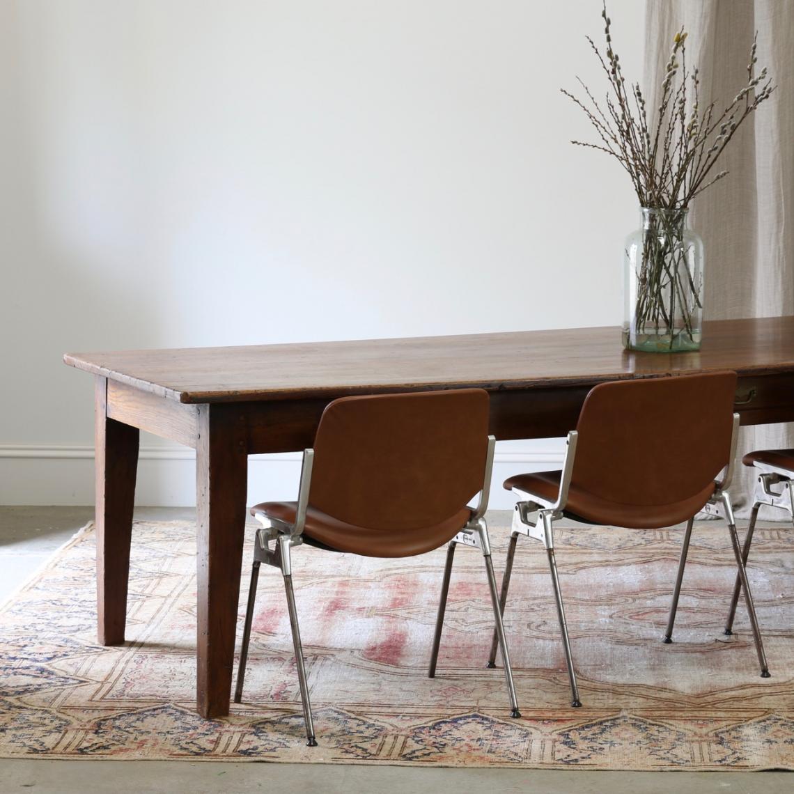 Large Solid French Oak Refectory Table 